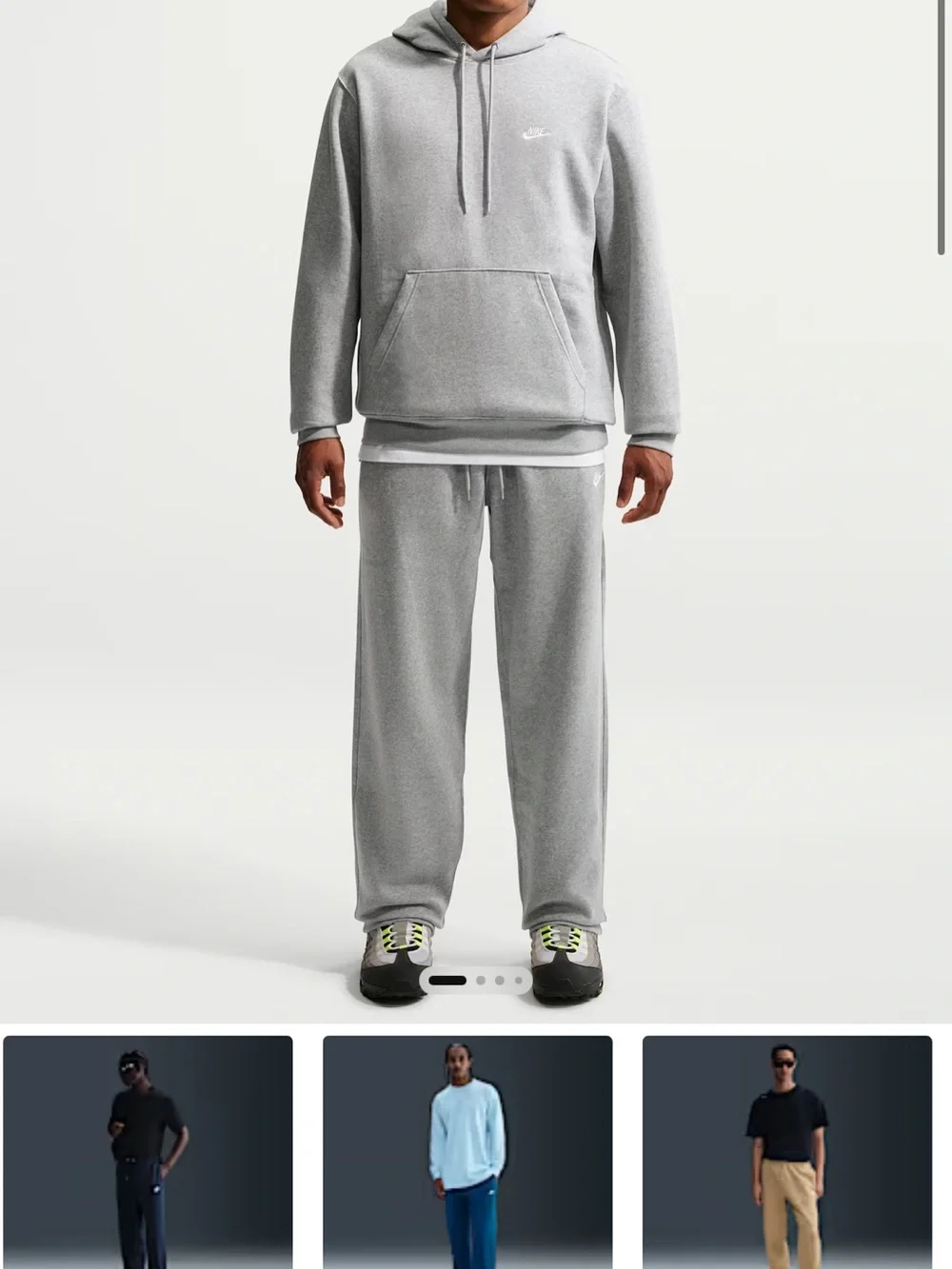 Nike Light Gray Men's Fleece Joggers
